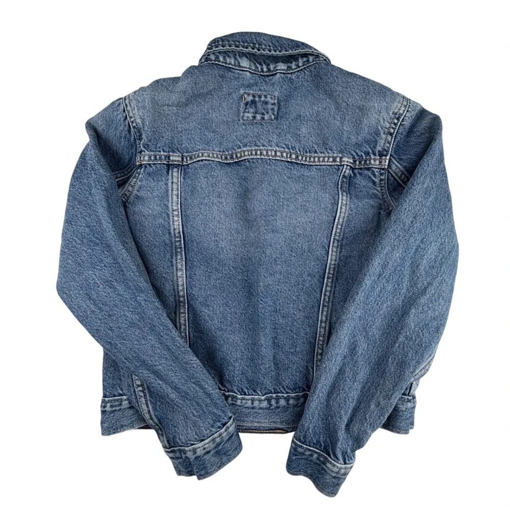 Gap Kids Blue Denim Trucker Jacket Medium Wash Size Large 10 Button Front Cotton